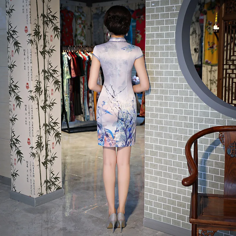 2018 Новое поступление lztlylzt Винтаж Cheongsam весенние платья Оболочка цветочные