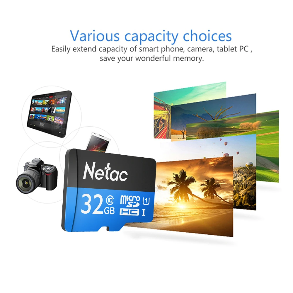 Оригинальный Netac P500 класса 10 32GB TF карты флэш памяти объемом до хранения данных UHS 1