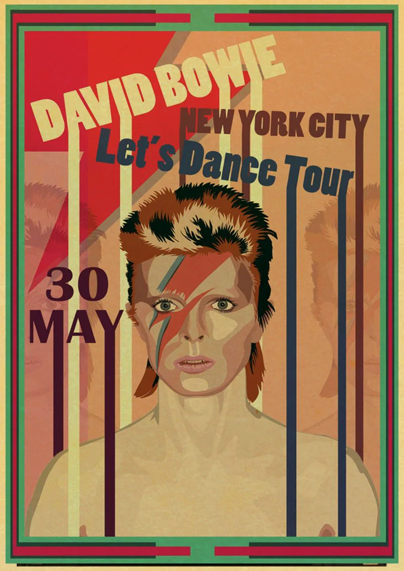 A014 ВИНТАЖНЫЙ ПЛАКАТ DAVID-BOWIE художественный Печатный Ретро плакат домашний декор комнаты декоративная живопись винтажная Настенная картина - Цвет: A014