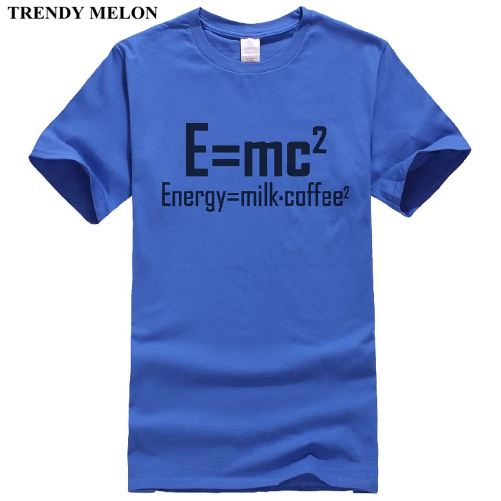 Мода дыни Для мужчин футболка E = MC2 Смешные физики Эйнштейн хлопковые футболки