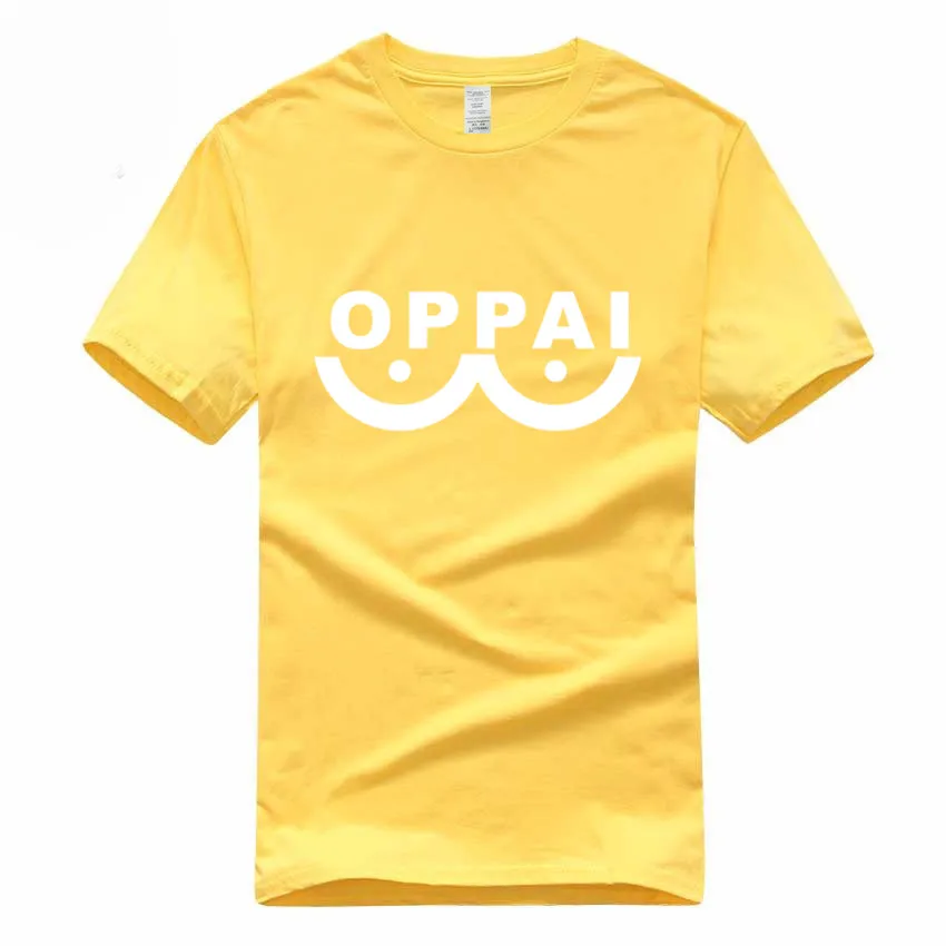 Yellow B Забавная летняя футболка с героем сайтамой из мультфильма «One Punch Man Oppai», европейский размер, хлопок, футболка с коротким рукавом и круглым вырезом для мужчин и женщин, GMT3000019 - Цвет: Yellow B