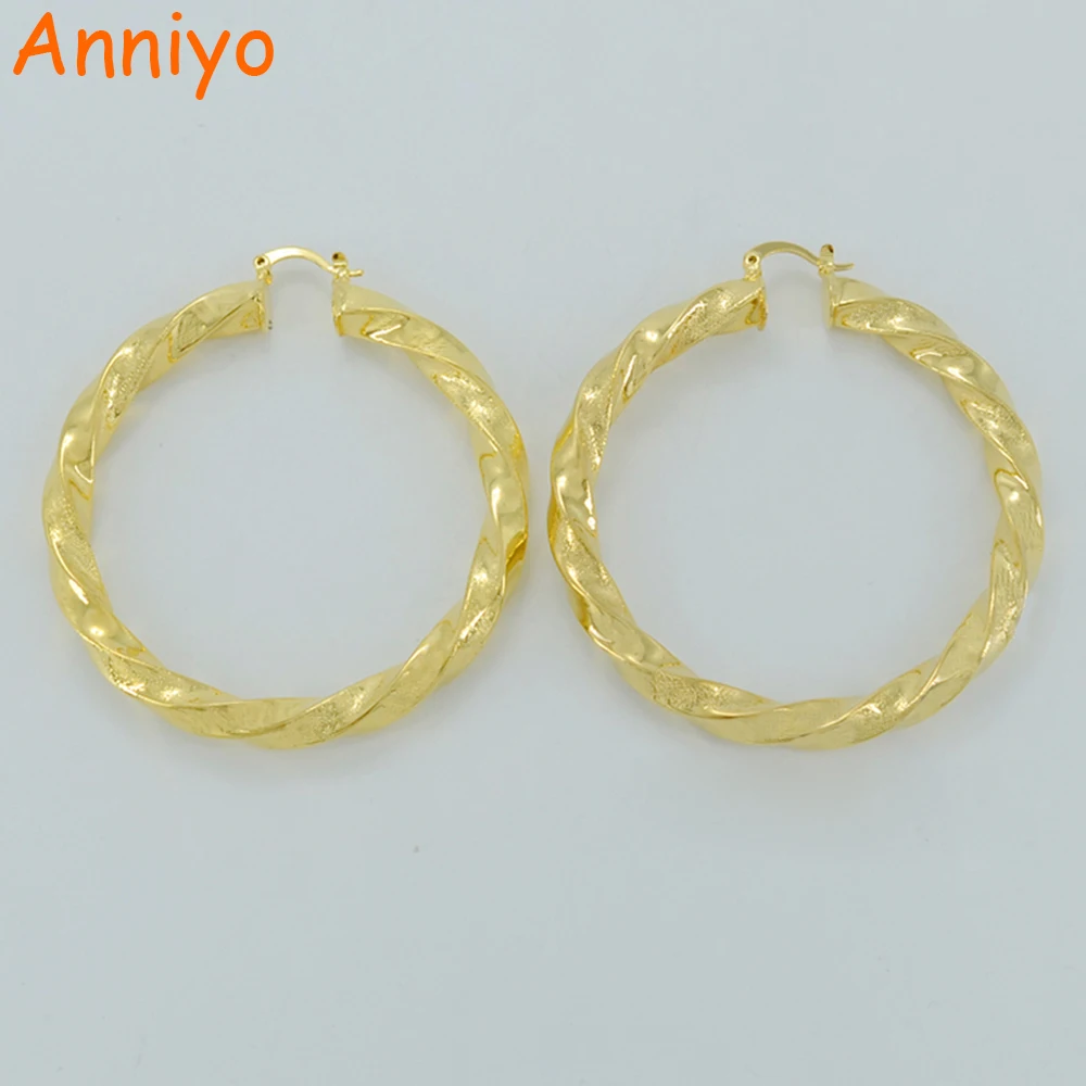 Африканские серьги Anniyo 6 см для женщин золотого цвета круглые ювелирные изделия