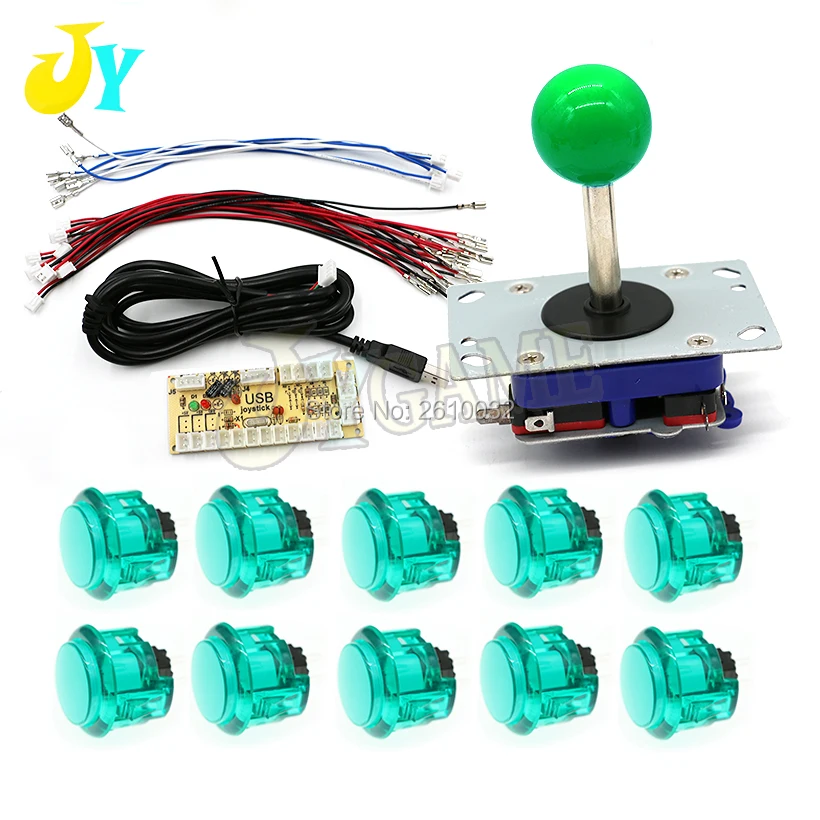 Аркадный джойстик DIY Kit Запчасти со светодиодной подсветкой из 30 мм кнопочный