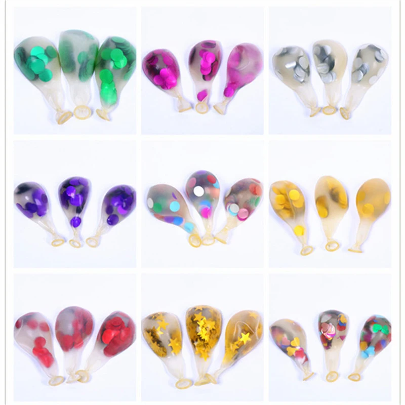 10 шт. блестящие золотые Прозрачные Шары со звездой и блестками набор латексных