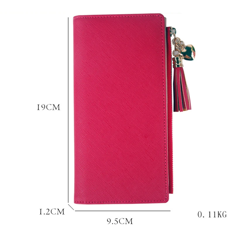 

Ladies Long Wallet Zipper Large Capacity PU Simple Purse for Banknote Cards New