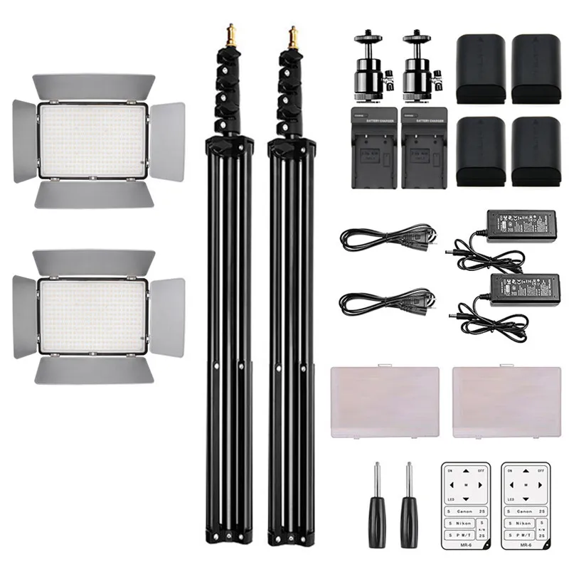 Tycipy Dimmable 2 комплекта KM 600A студийная видео фото Светодиодная лампа 3200 K 5600 3500LM