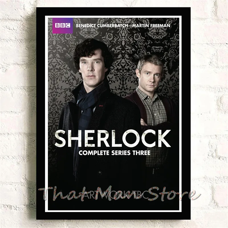 Шерлок Холмс Американский сериал/белая крафт-бумага/наклейки на стену/постер для бара/кафе/декоративная живопись - Цвет: Темно-серый