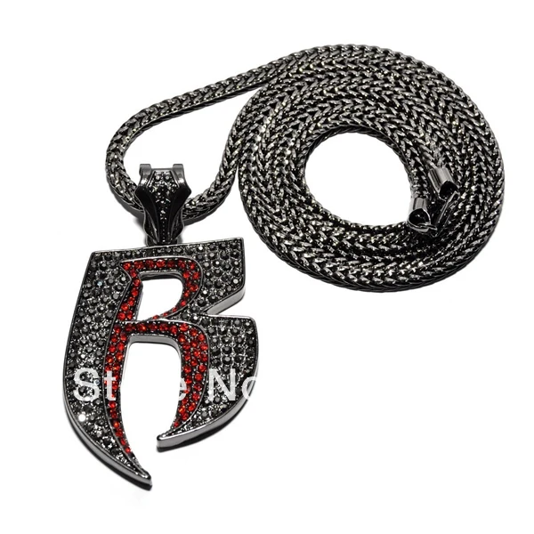 Новый сверкающий кулон Р с 36 франко цепью ожерелье в стиле хип хоп|pendant with chain|chain