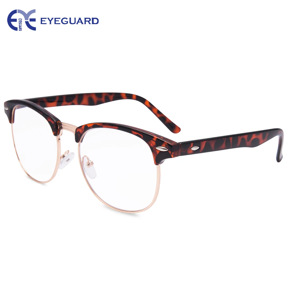 EYEGUARD круглая половина дужки Металл Пружинные шарниры классические очки для чтения читателей унисекс для мужчин и женщин с жестким чехлом
