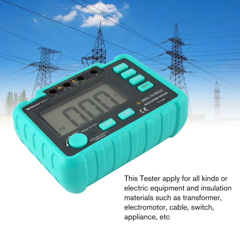 WINHY 60D + цифровой тестер сопротивления изоляции заземления метров мегометр