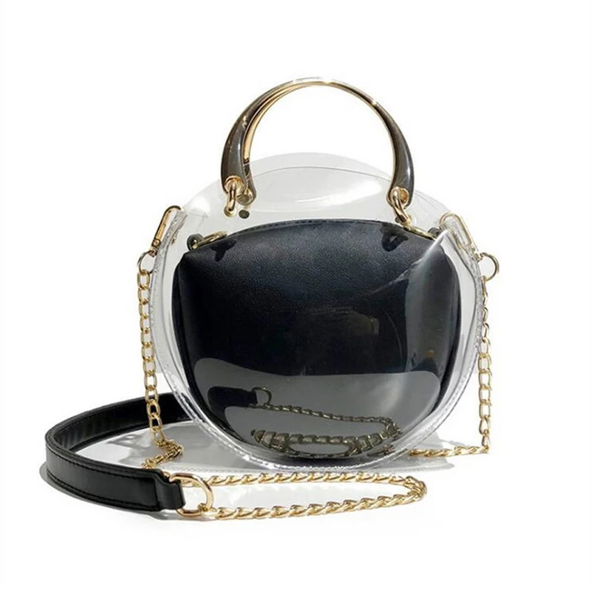 2 шт. композитные сумки летние прозрачные пляжные женские круглые сумочки из ПВХ