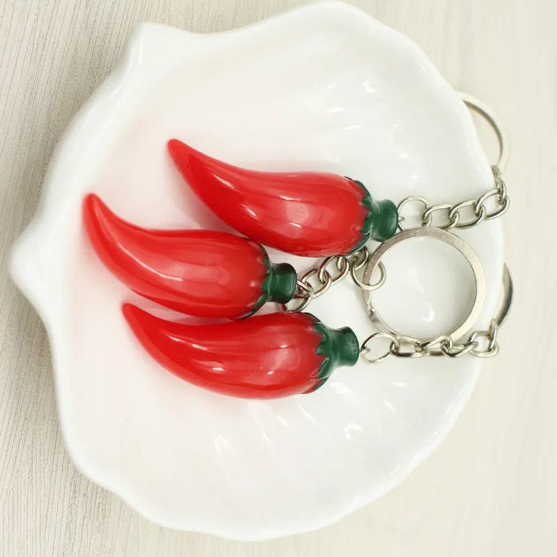 Мини красные брелки для ключей Chili креативная имитация серия еды милые женские