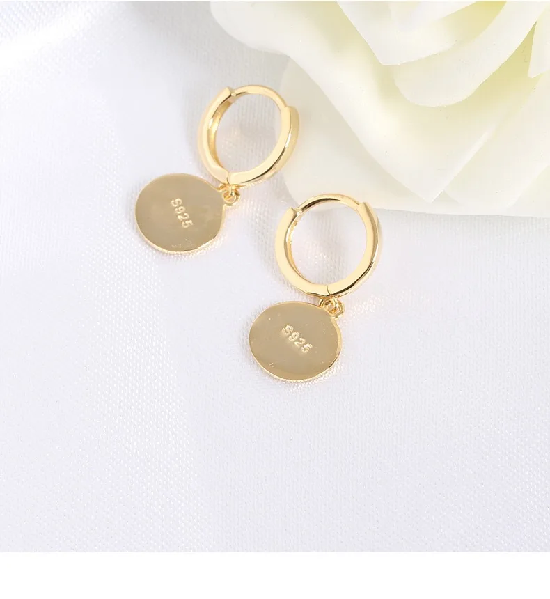 New S925 sterling silver earring fashion portrait round ear bone ear buckle wild personality trend femalegirl ear silver jewelry