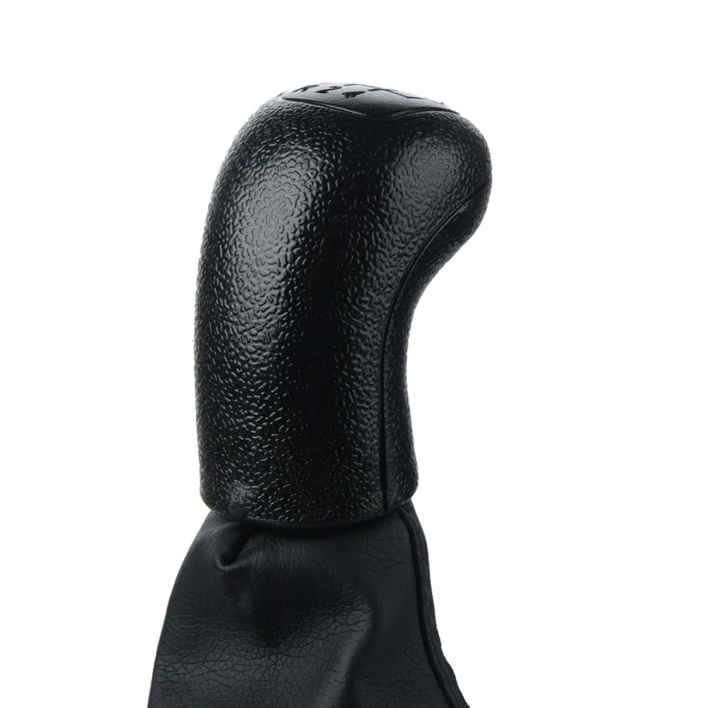 Черный 5 скоростей Ручка Переключения рулевого механизма автомобиля кожаные