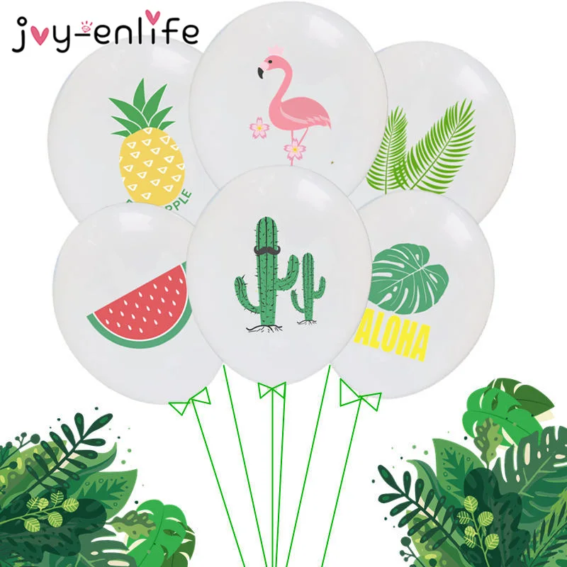 10 шт. Арбузные воздушные шары с листьями ладони ананас латексные вечерние летние