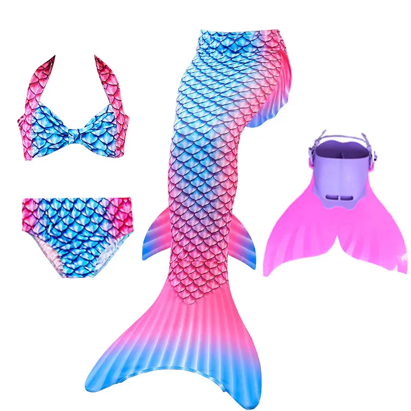 Детский купальный костюм с хвостом русалки моноластами для девочек детский