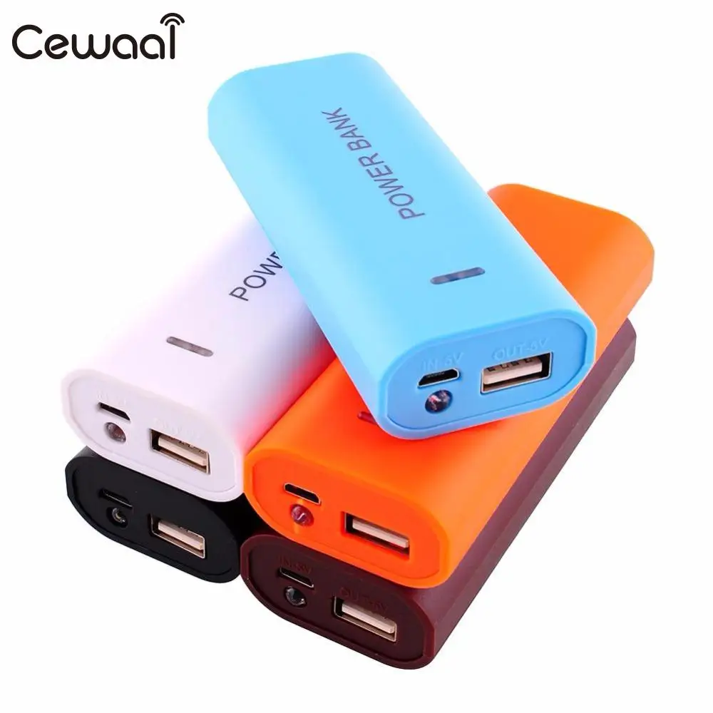 Cewaal Портативный Новый коричневый 5 V Перезаряжаемый USB мобильный Банк питания 2 шт