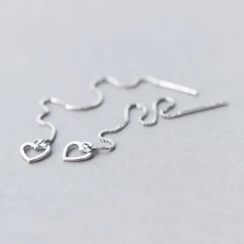 Реальный. 925 пробы серебряные ювелирные изделия уха тянуть через открытым