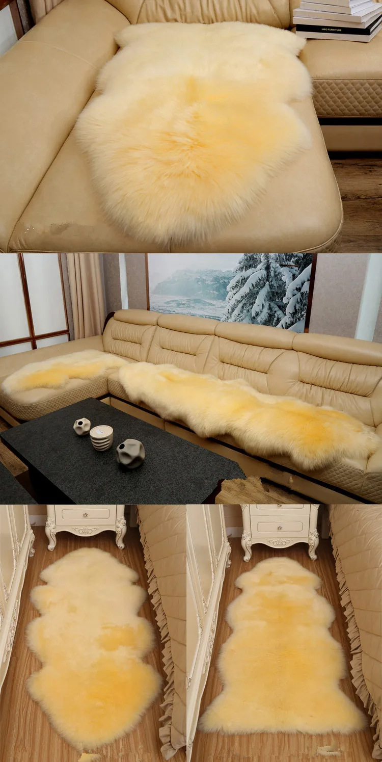100% из натуральной овечьей шерсти Роскошные плотные мягкие мохнатые коврики и