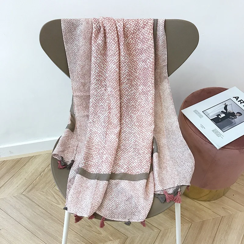 NEW vintage Ink painting hijab scarf tassel geometric fashion muslim hijabs soft women scarves and shawls islamic scarfs muffler |