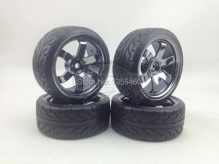 4 шт. RC жесткий шаблон шины для дрифта обод колеса с шиной 6 спиц W6SCH 3 мм Смещение