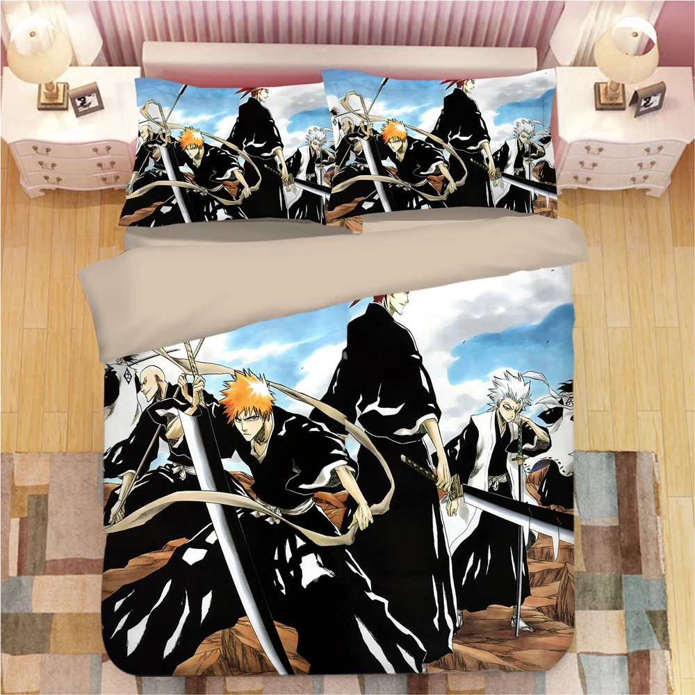 BLEACH Kurosaki Ichigo Комплект постельного белья, пододеяльник, наволочки, мультяшное аниме одеяло, Комплект постельного белья s, постельное белье, постельное белье(без простыни