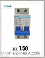 CHINT миниатюрный автоматический выключатель Mcb DZ47-60 2P D32 бытовой миниатюрный автоматический воздушный выключатель 32A