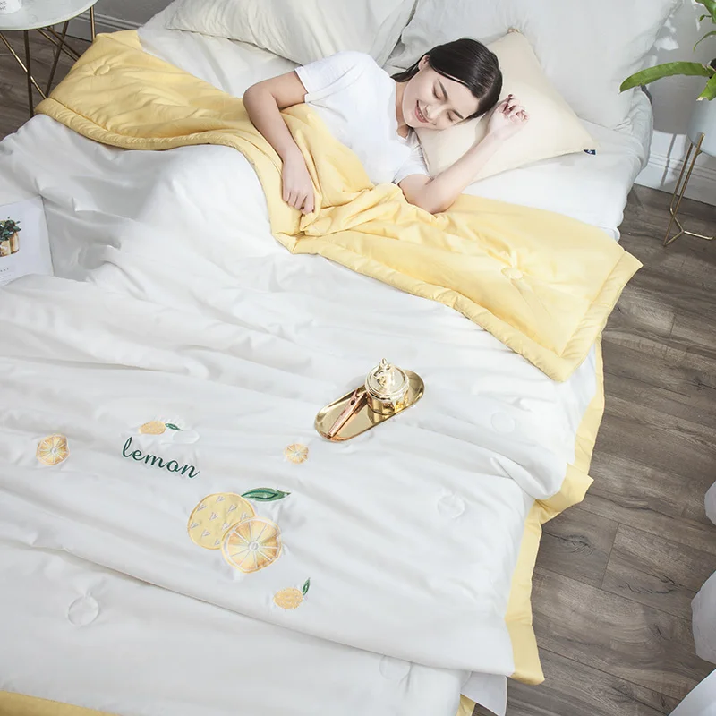 -XDF-01-06 Летнее стеганое одеяло ed кондиционер одеяло чистый Тенсел вышивка постельные принадлежности тонкое стеганое одеяло ed одеяло s(без наволочки)# sw - Цвет: -XDF-01-06