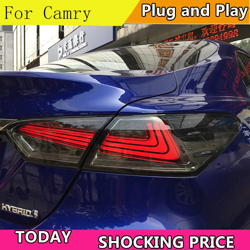 Автомобильный Стайлинг для Toyota Camry задние фонари Camry светодиодный задний фонарь DRL+ Динамический сигнал поворота+ тормоз+ задний фонарь заднего хода 4 шт