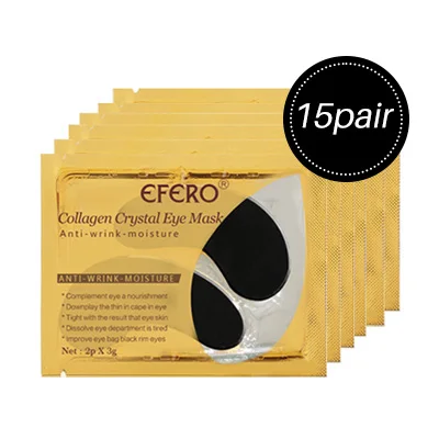 Style 18 10/15 Упаковка EFERO кристальная коллагеновая маска для глаз патчи для ухода за глазами против морщин темные круги гель Золотая маска для ухода за лицом - Цвет: Style 18