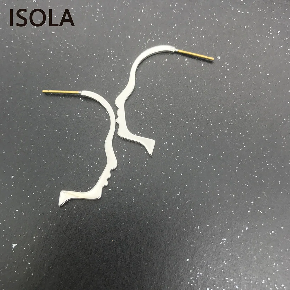 ISOLA Mini Face Shape High Quality Cooper Lineament Attractive Statement Drop Earrings Gift For Woman Jewelry | Украшения и