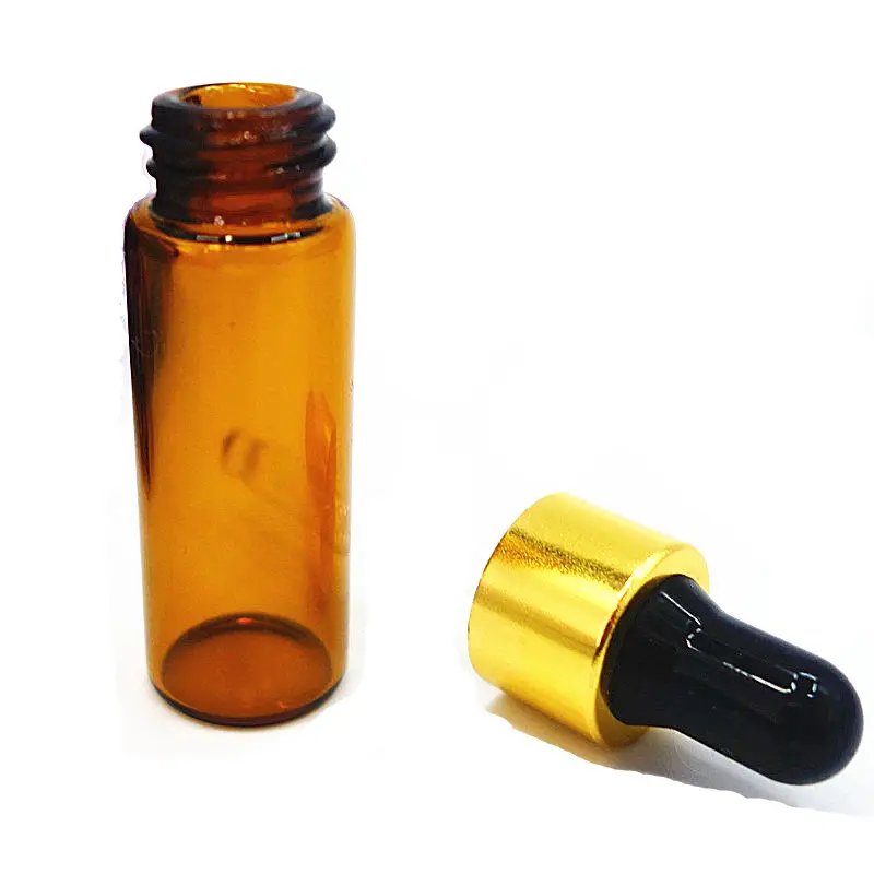 100 шт./лот 5 мл коричневый мини пустой Косметический Стеклянный Янтарный