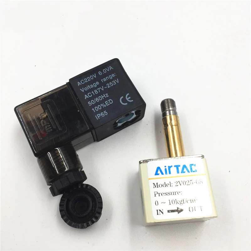 

1Pcs 1/4" Bsp 2 Way 2 Position DC 12V 24V AC 220V 110V Pneumatic Solenoid Air Control Valve Aluminium 2V025-08 Machine