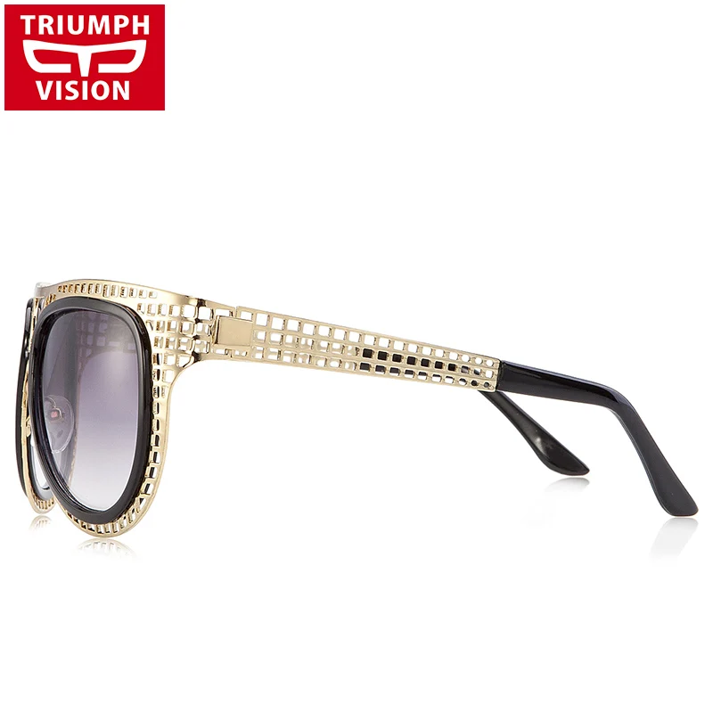 TRIUMPH VISION золотые металлические полые резные женские солнцезащитные очки для пилота стиль градиентные линзы Oculos роскошный бренд солнцезащитные очки женские