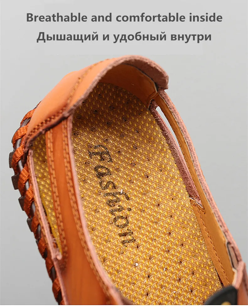 Летние мужские сандалии из натуральной кожи; Повседневная обувь в деловом стиле; мужские пляжные сандалии; Летняя мужская обувь в римском стиле; водонепроницаемая обувь; размеры 39-48