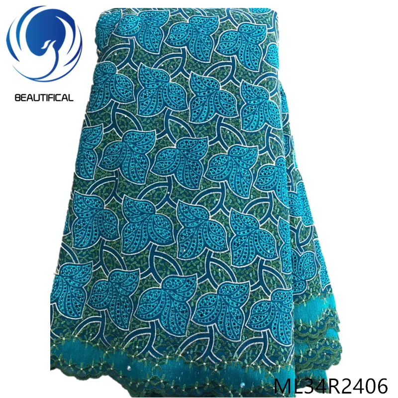 Красивая нигерийская швейцарская кружевная ткань с вышивкой хлопковая вуаль 2019