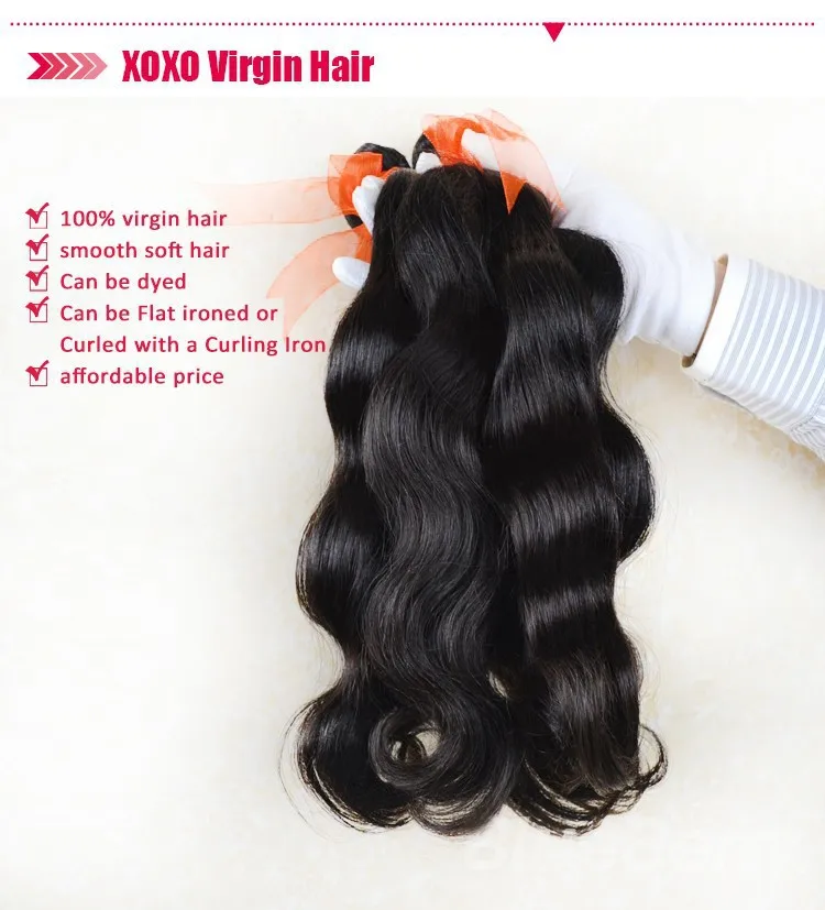 Brazilian virgin hair body wave xoxo remy queen products 100% human 3pcs/a lot grade 5A freeshipping by UPS/DHL |