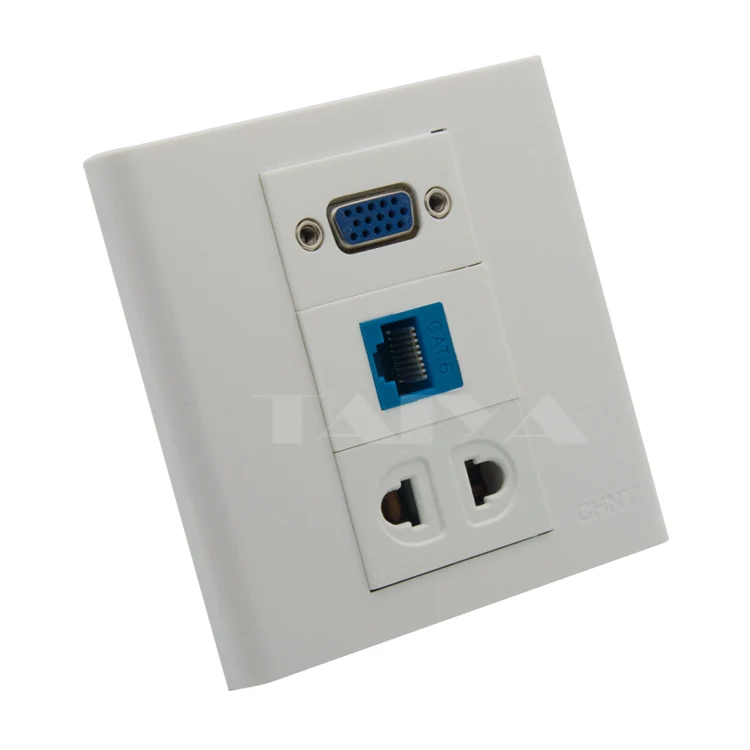 VGA (винтовой разъем) + RJ45 Поддержка настенной пластины питания сделай сам|wall plate|power