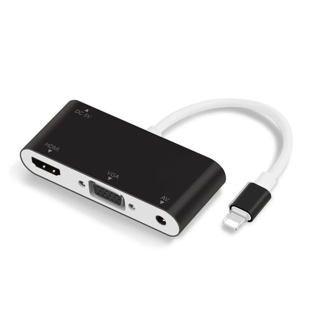 3 в 1 USB аудио адаптер USB к HDMI VGA+ видео конвертер Цифровой AV адаптер для iPhone Xmax 8 7 plus 6S iPad Air