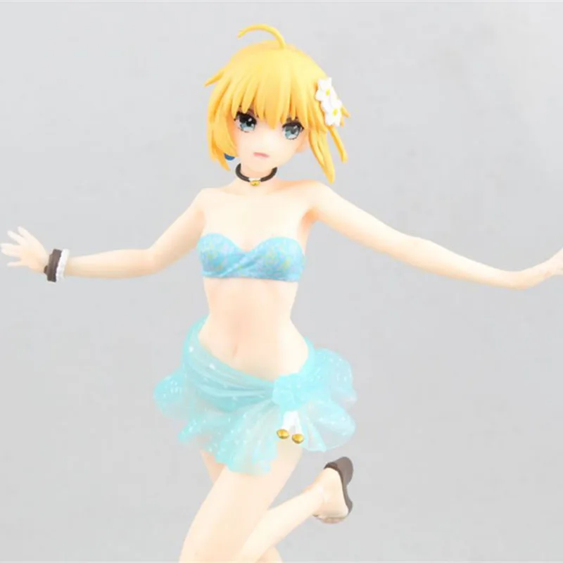 Аниме Fate stay night figure EXTELLA Saber синий купальник для летнего отдыха Ver. ПВХ фигурка