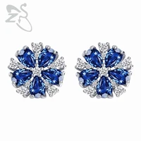 earrings for women fashion stud earrings crystal blue ear studs stainless steel jewelry women body piercing jewelry for gifts
