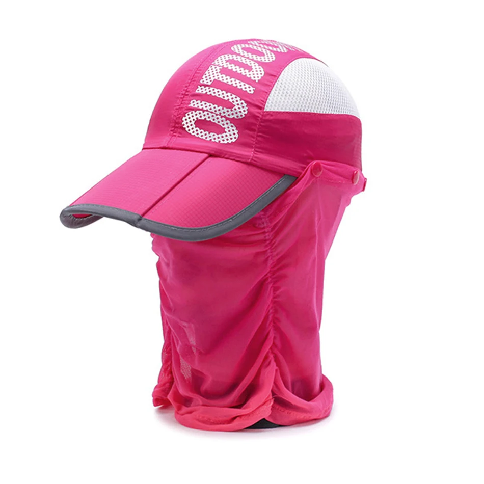 Rosered BUTTERMERE, бейсболка с длинными полями, мужская, темно-синяя, дышащая, Snapback, шапки, женские, с принтом, складная, летняя, для кемпинга, защита лица, Солнцезащитная шляпа - Цвет: Rosered