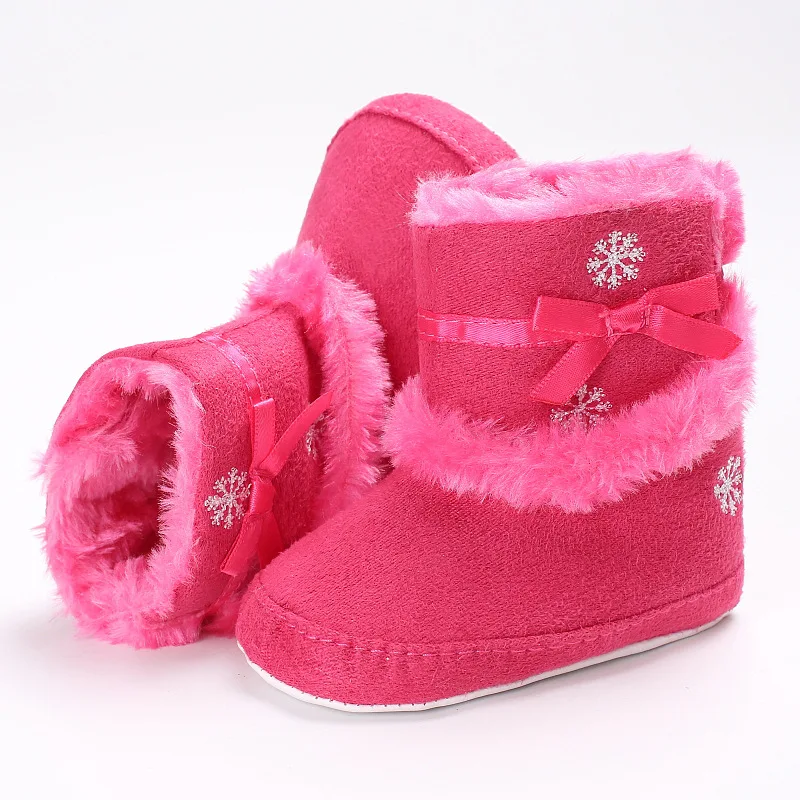 Рождественские зимние сапоги для маленьких девочек Кроше вязаный флисовый