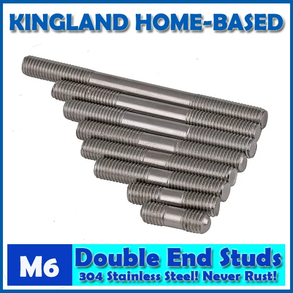 Двухсторонние шпильки M6 из нержавеющей стали 304 Двойная резьба плотный