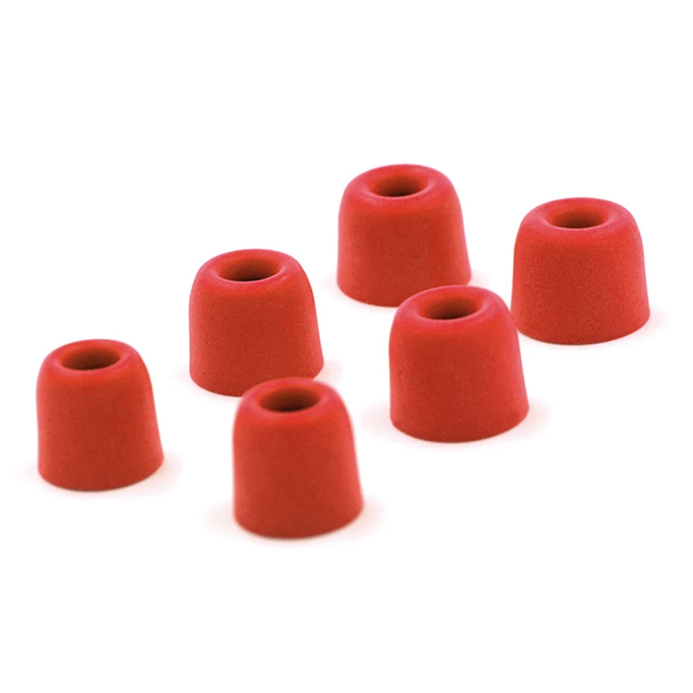 Red 3 Pairs Противоскользящие эластичные ушные вкладыши с шумоизоляцией из пены с эффектом памяти, сменные мягкие Аксессуары, удобные наушники-вкладыши - Цвет: Red 3 Pairs
