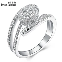 dreamcarnival1989 elegant micro paved setting cubic zircon rings for women wedding engagement must have jewelry hot pick sj20060