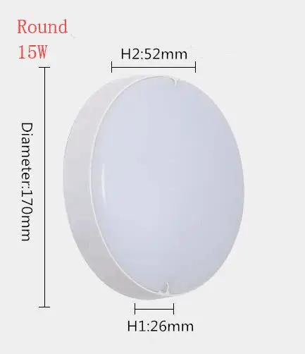 Cold White Round Высококачественный светодиодный светильник для улицы, водонепроницаемый IP65, для крыльца, сада, настенный светильник, украшение для помещений, освещение, лампа, Декор, промышленный - Испускаемый цвет: Cold White Round