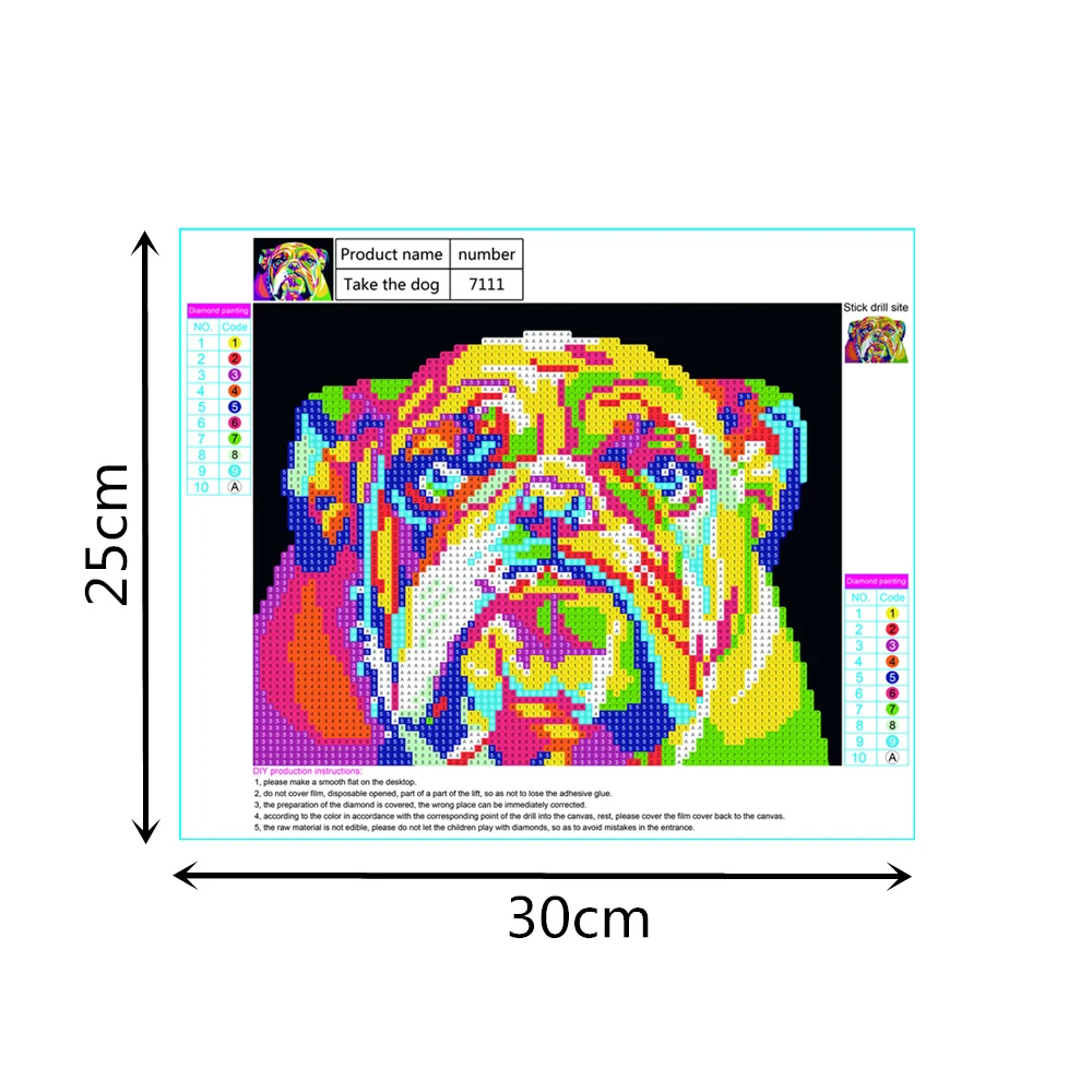 5D diy diamond painting dog mosaic pattern embroidery cross stitch animal rhinestones | Дом и сад