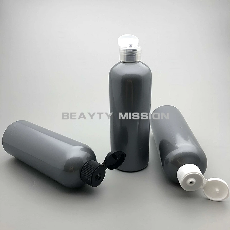 Beauty Mission 20 шт 300 мл серая бутылка с Откидывающейся Крышкой контейнер для упаковки
