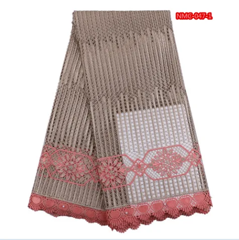 Brown cord lace fabric with vertical stripes pattern 5yards/pcs for sewing african gowns Feb-8-2018 | Дом и сад